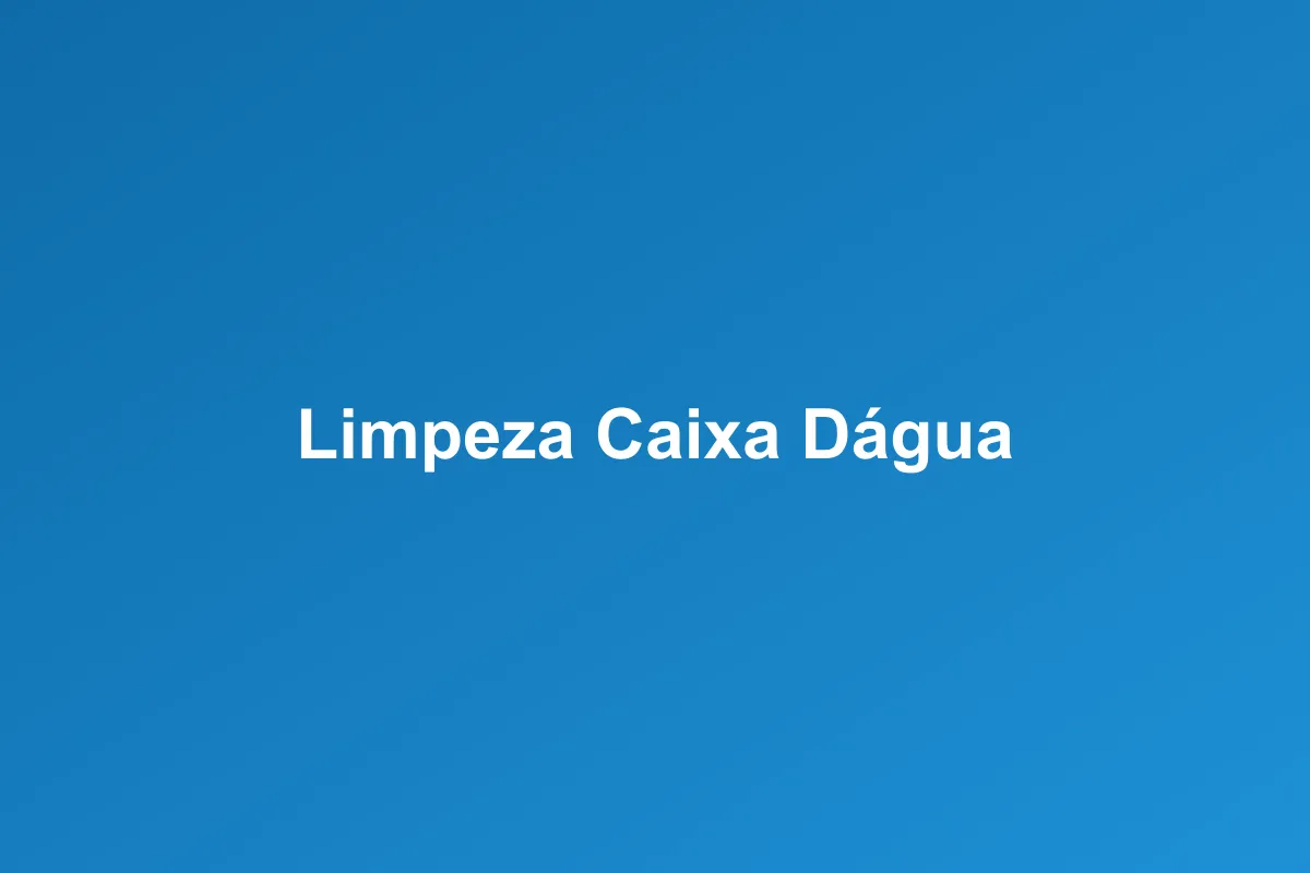Limpeza de caixa d'água em Ribeirão Preto